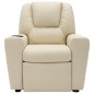 vidaXL Sillón reclinable para niños cuero sintético blanco crema vidaXL Sillón reclinable para niños cuero sintético blanco crema