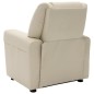 vidaXL Sillón reclinable para niños cuero sintético blanco crema vidaXL Sillón reclinable para niños cuero sintético blanco crema