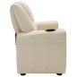 vidaXL Sillón reclinable para niños cuero sintético blanco crema vidaXL Sillón reclinable para niños cuero sintético blanco crema