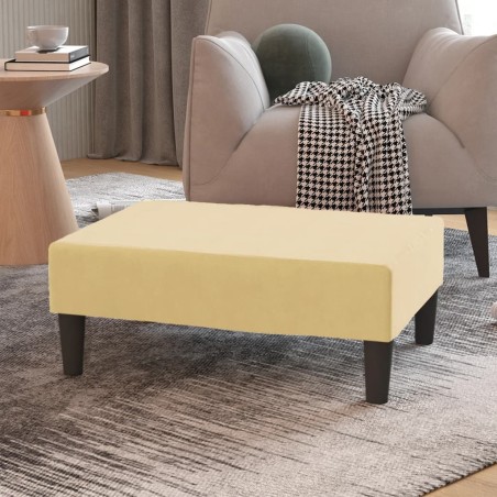 vidaXL Reposapiés de terciopelo crema 78x56x32 cm