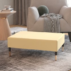vidaXL Reposapiés de terciopelo crema 78x56x32 cm