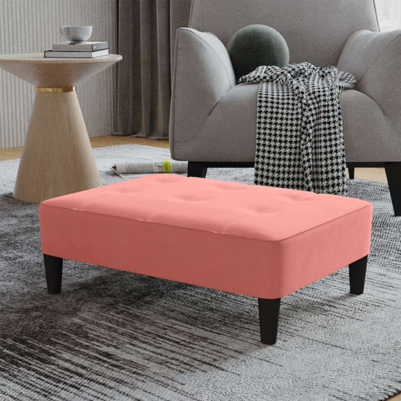 vidaXL Reposapiés de terciopelo rosa 78x56x32 cm vidaXL Reposapiés de terciopelo rosa 78x56x32 cm