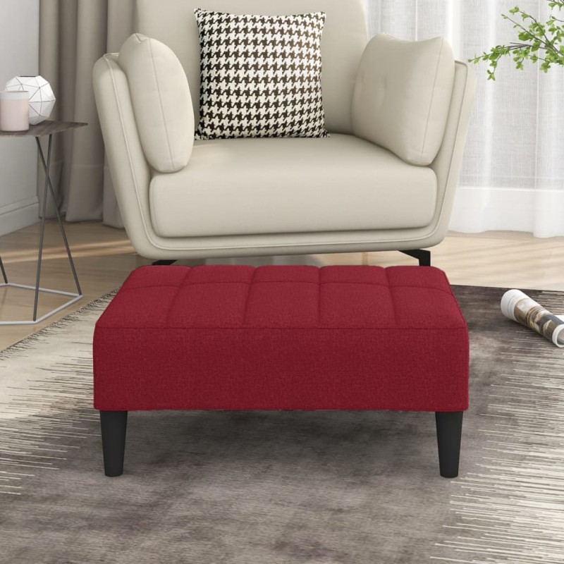 vidaXL Reposapiés de tela rojo vino tinto 78x56x32 cm vidaXL Reposapiés de tela rojo vino tinto 78x56x32 cm