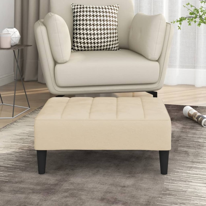 vidaXL Reposapiés de terciopelo crema 78x56x32 cm vidaXL Reposapiés de terciopelo crema 78x56x32 cm