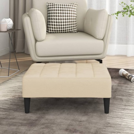 vidaXL Reposapiés de terciopelo crema 78x56x32 cm