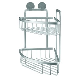 Kleine Wolke Estantería de ducha doble Rocco triangular aluminio