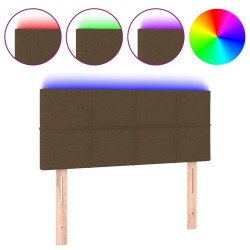 vidaXL Cabecero con LED de tela marrón oscuro 90x5x78/88 cm