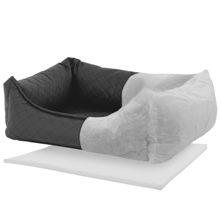 Madison Cama para perros Skai Check gris 120x95x28 cm