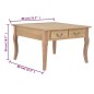 vidaXL Mesa de centro de madera marrón 80x80x50 cm vidaXL Mesa de centro de madera marrón 80x80x50 cm