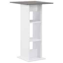 vidaXL Mesa alta de cocina blanco y gris antracita 60x60x110 cm