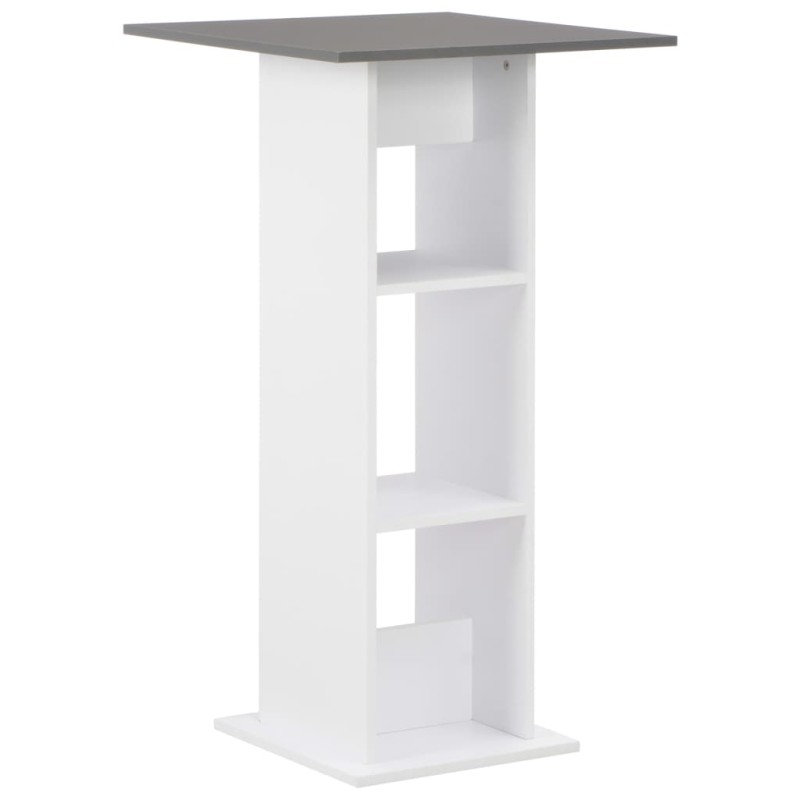 vidaXL Mesa alta de cocina blanco y gris antracita 60x60x110 cm
