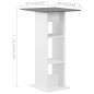 vidaXL Mesa alta de cocina blanco y gris antracita 60x60x110 cm