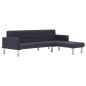 vidaXL Sofá cama en forma de L poliéster gris oscuro vidaXL Sofá cama en forma de L poliéster gris oscuro
