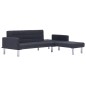 vidaXL Sofá cama en forma de L poliéster gris oscuro vidaXL Sofá cama en forma de L poliéster gris oscuro