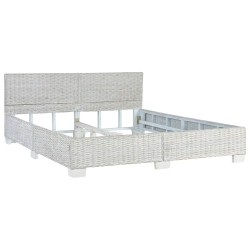 vidaXL Estructura de cama de ratán natural gris 160x200 cm