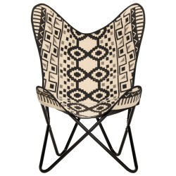 vidaXL Silla Butterfly mariposa de lona estampada
