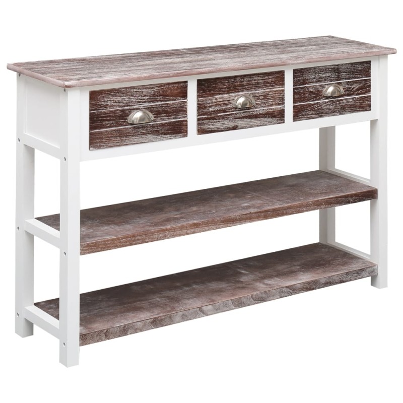 vidaXL Aparador de madera marrón envejecido 115x30x76 cm vidaXL Aparador de madera marrón envejecido 115x30x76 cm