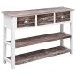 vidaXL Aparador de madera marrón envejecido 115x30x76 cm vidaXL Aparador de madera marrón envejecido 115x30x76 cm