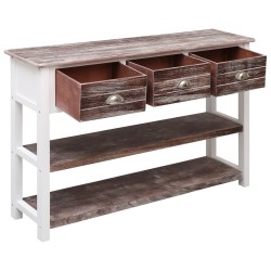 vidaXL Aparador de madera marrón envejecido 115x30x76 cm 