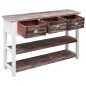 vidaXL Aparador de madera marrón envejecido 115x30x76 cm vidaXL Aparador de madera marrón envejecido 115x30x76 cm