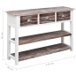 vidaXL Aparador de madera marrón envejecido 115x30x76 cm vidaXL Aparador de madera marrón envejecido 115x30x76 cm
