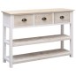 vidaXL Aparador de madera color natural y blanco 115x30x76 cm vidaXL Aparador de madera color natural y blanco 115x30x76 cm