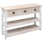 vidaXL Aparador de madera color natural y blanco 115x30x76 cm vidaXL Aparador de madera color natural y blanco 115x30x76 cm