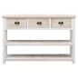 vidaXL Aparador de madera color natural y blanco 115x30x76 cm vidaXL Aparador de madera color natural y blanco 115x30x76 cm