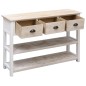 vidaXL Aparador de madera color natural y blanco 115x30x76 cm vidaXL Aparador de madera color natural y blanco 115x30x76 cm