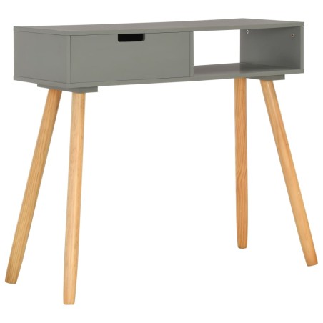 vidaXL Mesa consola de madera maciza de pino gris 80x30x72 cm