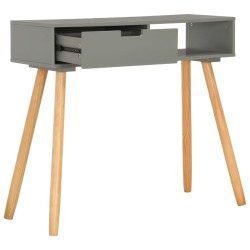 vidaXL Mesa consola de madera maciza de pino gris 80x30x72 cm