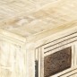 vidaXL Mueble para TV de madera maciza de mango blanco 130x30x36 cm vidaXL Mueble para TV de madera maciza de mango blanco 130x30x36 cm