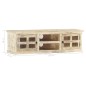 vidaXL Mueble para TV de madera maciza de mango blanco 130x30x36 cm vidaXL Mueble para TV de madera maciza de mango blanco 130x30x36 cm
