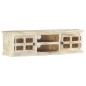 vidaXL Mueble para TV de madera maciza de mango blanco 130x30x36 cm vidaXL Mueble para TV de madera maciza de mango blanco 130x30x36 cm
