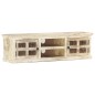 vidaXL Mueble para TV de madera maciza de mango blanco 130x30x36 cm vidaXL Mueble para TV de madera maciza de mango blanco 130x30x36 cm