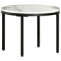 vidaXL Mesa de centro de mármol macizo auténtico blanco y negro Ø50 cm