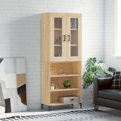 vidaXL Aparador alto madera contrachapada color roble 69,5x34x180 cm