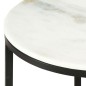 vidaXL Mesa de centro de mármol macizo auténtico blanco y negro Ø50 cm