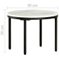 vidaXL Mesa de centro de mármol macizo auténtico blanco y negro Ø50 cm