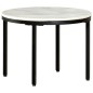 vidaXL Mesa de centro de mármol macizo auténtico blanco y negro Ø50 cm