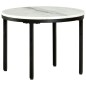 vidaXL Mesa de centro de mármol macizo auténtico blanco y negro Ø50 cm