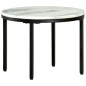 vidaXL Mesa de centro de mármol macizo auténtico blanco y negro Ø50 cm