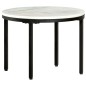 vidaXL Mesa de centro de mármol macizo auténtico blanco y negro Ø50 cm