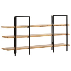 vidaXL Estantería de 3 niveles madera maciza de mango 160x31x80 cm