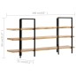 vidaXL Estantería de 3 niveles madera maciza de mango 160x31x80 cm vidaXL Estantería de 3 niveles madera maciza de mango 160x31x80 cm