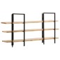 vidaXL Estantería de 3 niveles madera maciza de mango 160x31x80 cm vidaXL Estantería de 3 niveles madera maciza de mango 160x31x80 cm