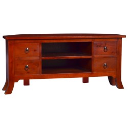 vidaXL Mueble para TV marrón clásico madera maciza caoba 100x40x45 cm