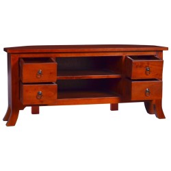 vidaXL Mueble para TV marrón clásico madera maciza caoba 100x40x45 cm