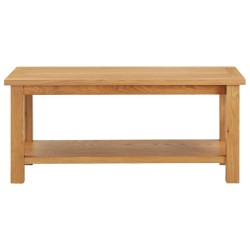 vidaXL Mesa de centro de madera maciza de roble 110x55x40 cm