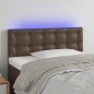 vidaXL Cabecero con LED cuero sintético marrón 90x5x78/88 cm